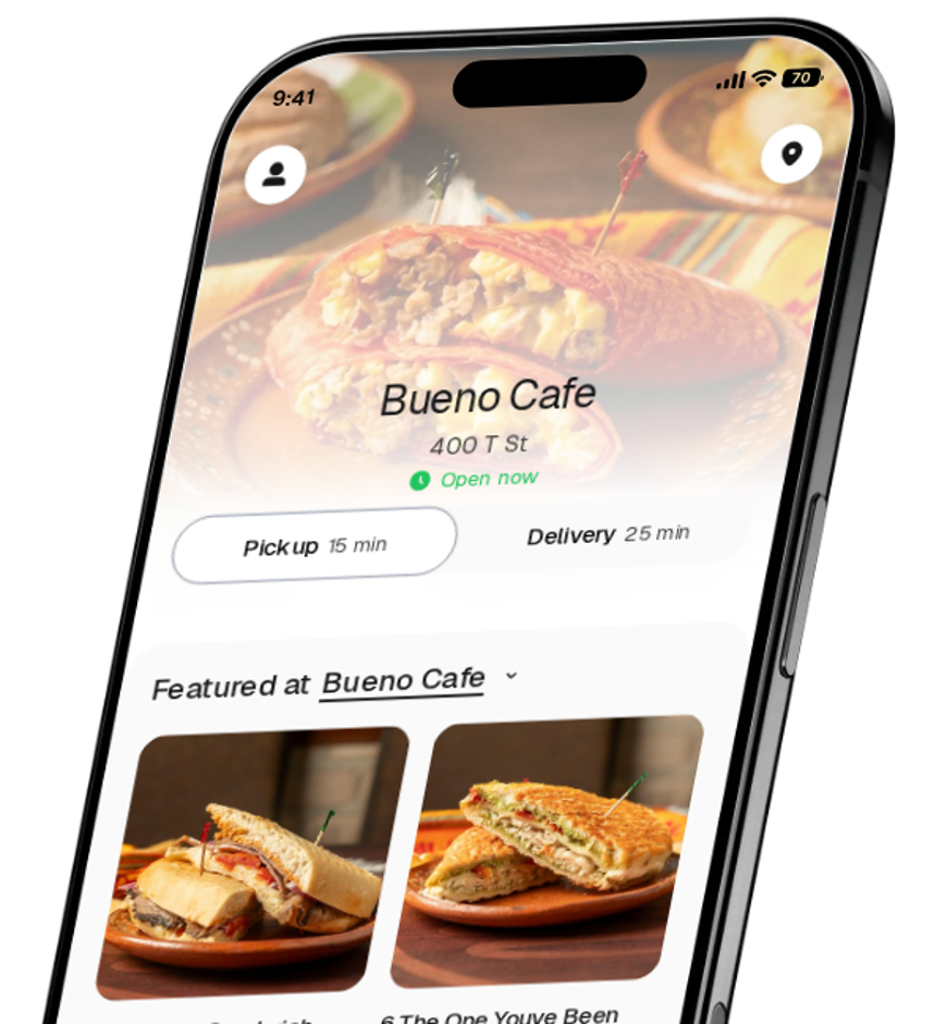 Bueno Cafe app preview